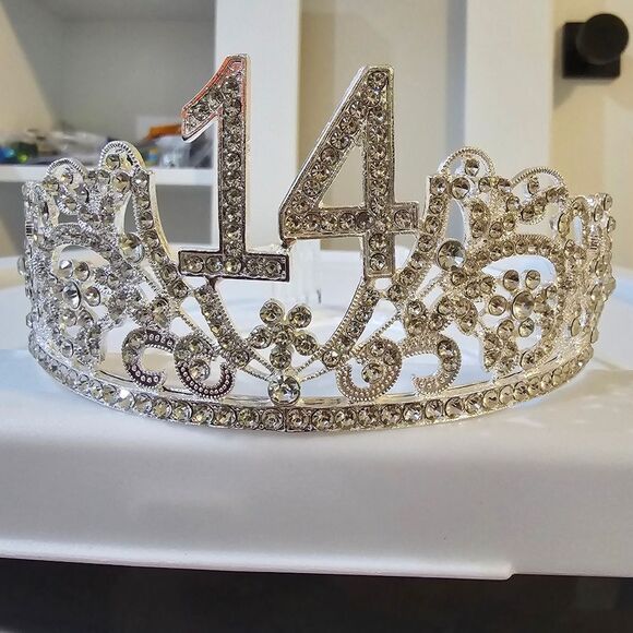 Other - 14th Birthday Rhinestone Tiara/Crown New Silver